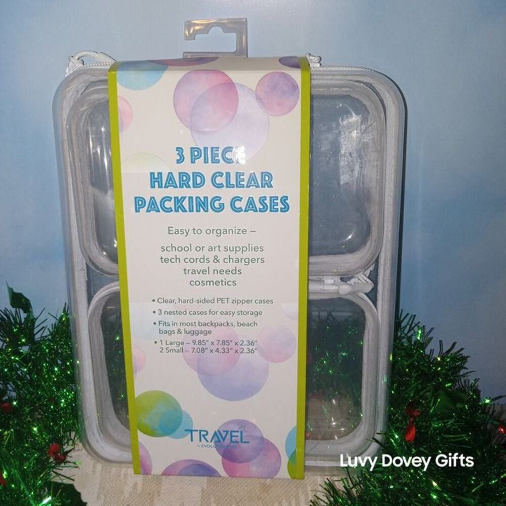Travel Smart 3-Piece Clear Packing Cubes | Heavy Duty Zippered Cases NWT